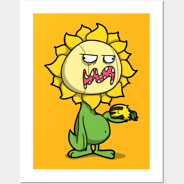 Grumpy Sunflower Wall Art by Aniforce